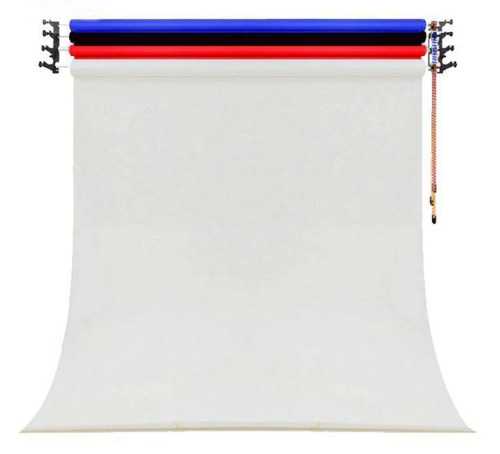 Wall Mounted Manual Chain Backdrop Kit with 4 Colors Paper Backdrop