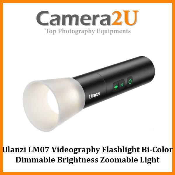 Ulanzi LM07 Videography Flashlight Bi-Color Dimmable Brightness Zoomable  Light Photography Video Light Waterproof
